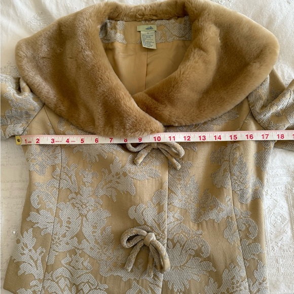 Anthropologie Odille Brocade Faux Fur Collared Jacket, 60s, Mid Century  - Sz 2 - Picture 14 of 16